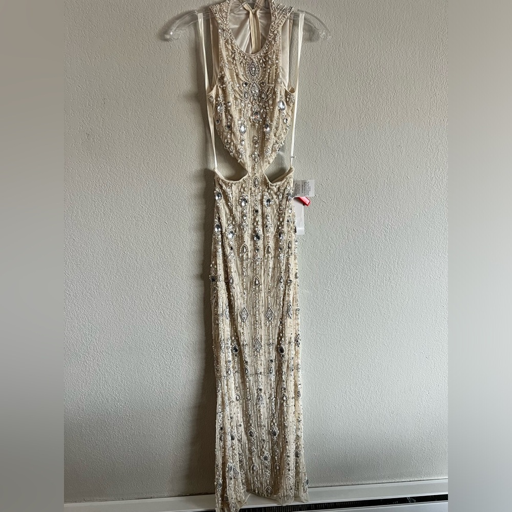 ⌛️ Captivating Mac Duggal Waist Cutout Back Slit Dress 👗#5740 - Picture 3 of 12